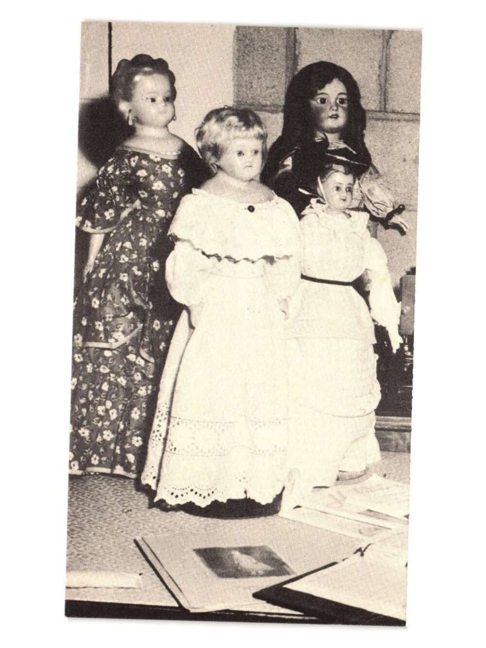 Vintage Black White Photo Winns Doll House Creepy Decorative Display Historical